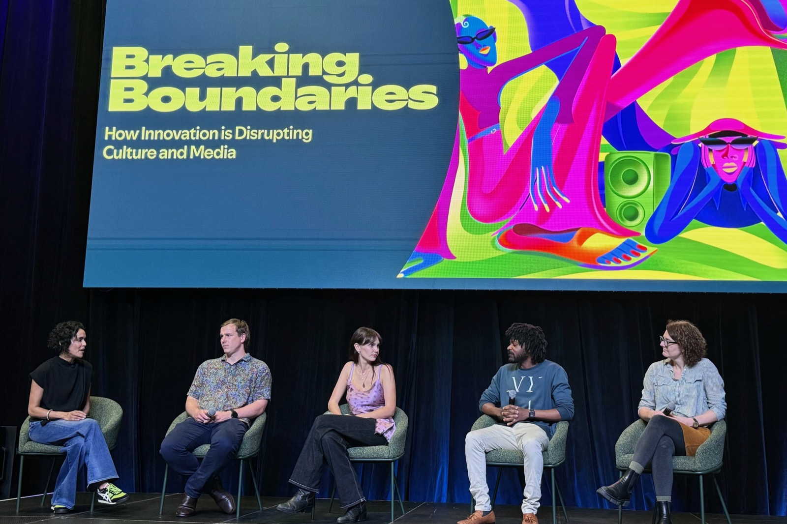 Angela Stengel on the Innovators panel at SXSW Sydney, 2024
